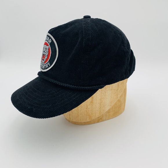 Vintage Jaguar Coventry Cord Corduroy Trucker Hat Cap Luxury Car Automobile Blk - Picture 2 of 5